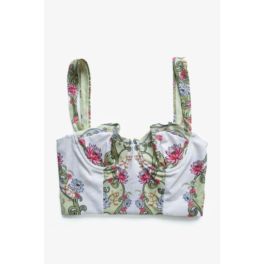 Revolve x Agua Bendita Lupe Underwired Bustier Top Floral Print Size M NWT - Picture 3 of 5